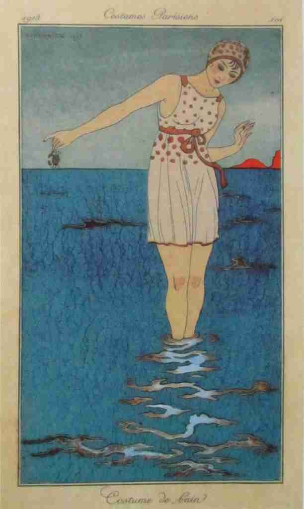 Costumes Prisiens Costume De Bain 1913 George Barbier A4 Photo Print