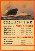 Cosulich Ships Itineraries Vintage Retro Advert Ads A4 Photo Print