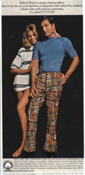 Cotton Fabric Ad 1970s Vintage Retro Advert