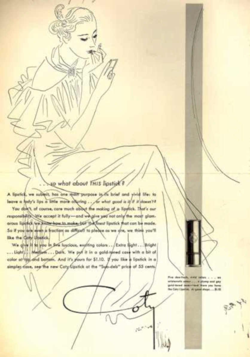 Coty Lipstick Hand Vintage Retro Advert Ads A4 Photo Print