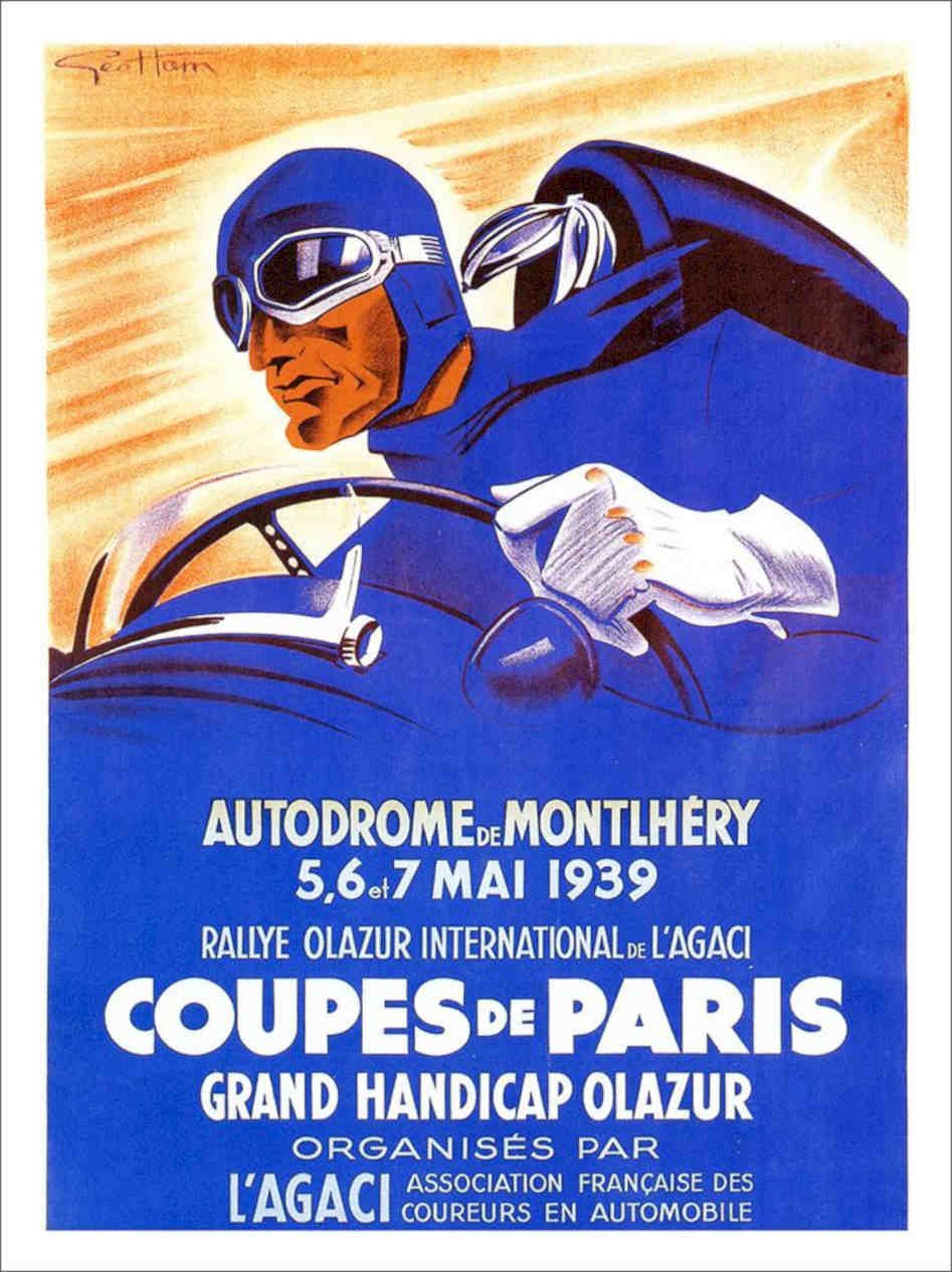Coup De Paris Geo Ham Automobile Poster 1939 Vintage Retro Advert Poster A4 Pho