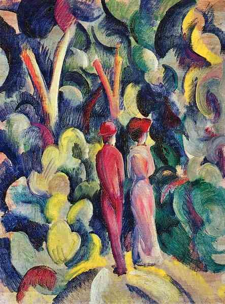 Couple in the forest by August Macke Expressionism A4 Photo Print