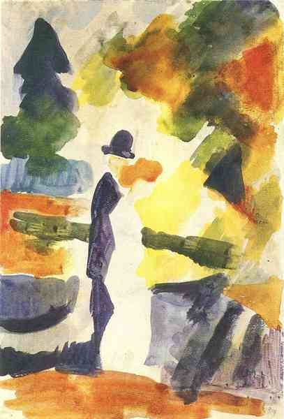 Couple in the park by August Macke Expressionism A4 Photo Print