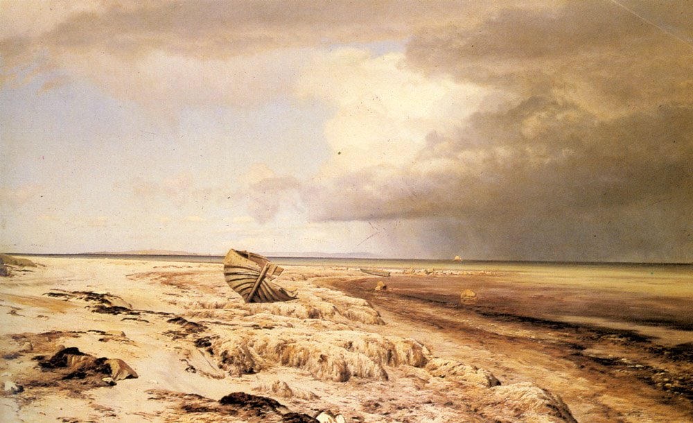 Cour Janus La Deserted Boat On A Beach Art A4 Photo Print UK