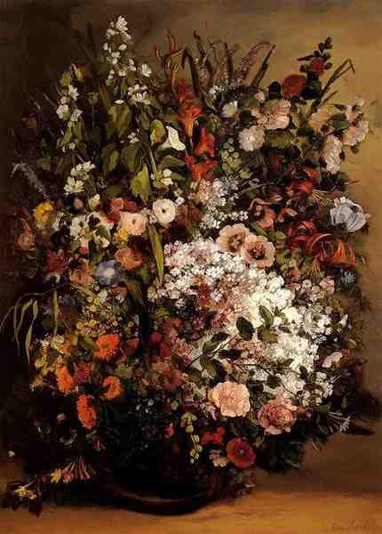 Courbet Gustave Bouquet Of Flowers In A Vase 5 A4 Photo Print