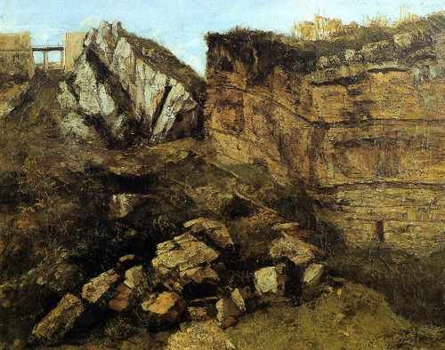 Courbet Gustave Crumbling Rocks A4 Photo Print