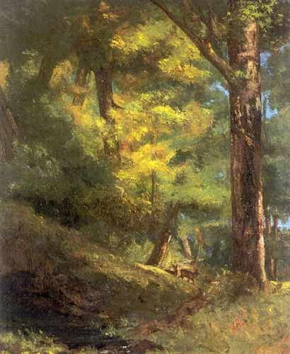 Courbet Gustave Deux Chevre Uils Dans La Foret A4 Photo Print