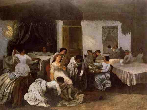 Courbet Gustave Dressing The Dead Girl Dressing The Bride 5 A4 Photo Print