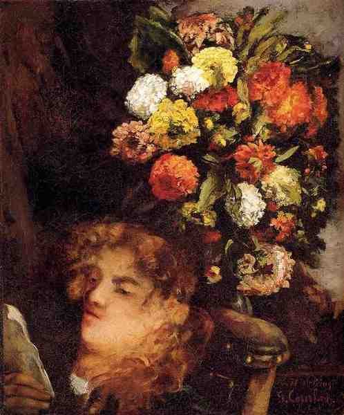 Courbet Gustave Head Of A Woman With Flowers 5 A4 Photo Print