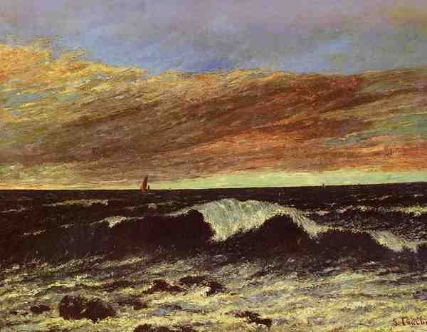 Courbet Gustave La Vague 5 A4 Photo Print