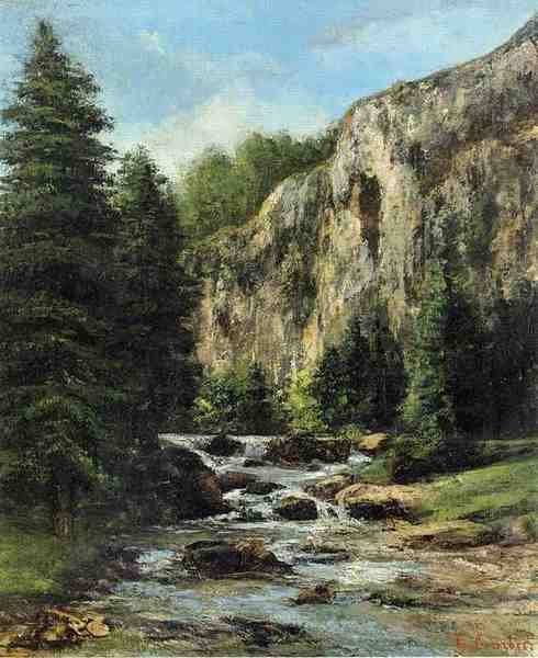 Courbet Gustave Study For 5 Landscape With Waterfall 5 A4 Photo Print