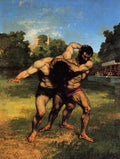 Courbet Gustave The Wrestlers A4 Photo Print