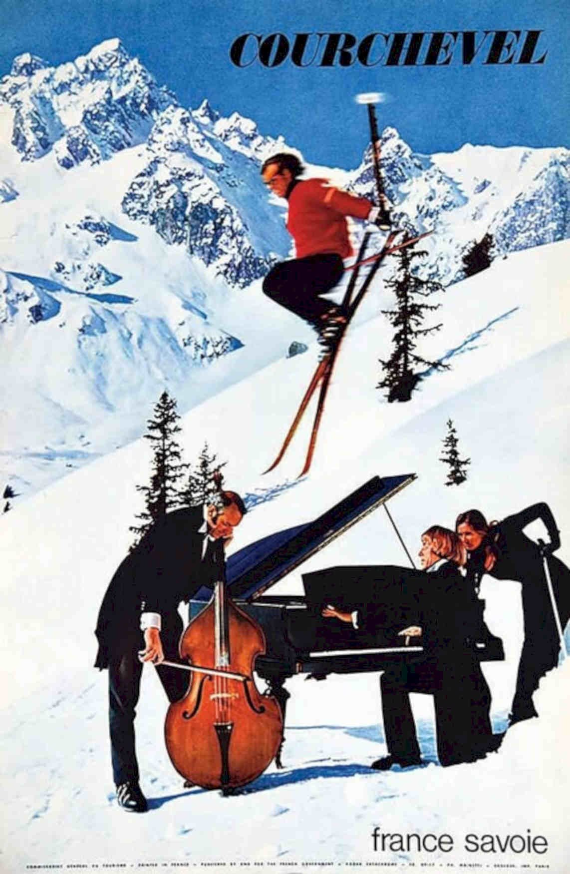 Courchevel Ski France Vintage Retro Advert Poster A4 Photo Print