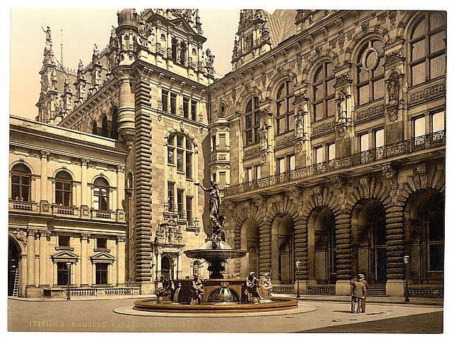 Court House Hamburg Vintage A4 Photo Print