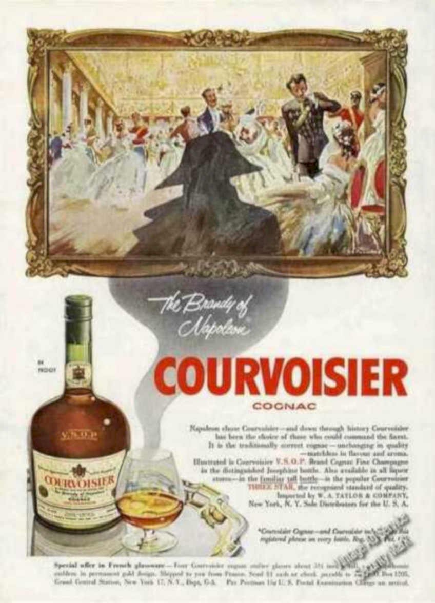 Courvoisier Ballroom Cognac Vintage Retro Advert Ads A4 Photo Print