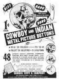 Cowboy Buttons Western Vintage Retro Advert Poster A4 Photo Print