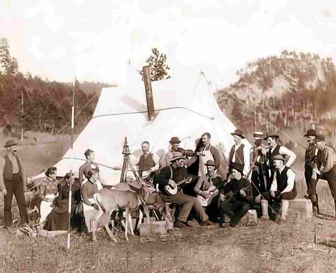 Cowboy Camp Site Military A4 Photo Print