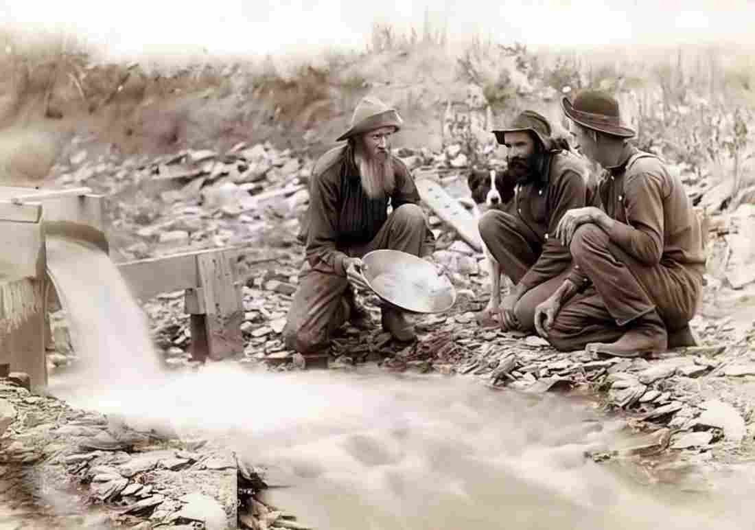 Cowboy Gold Panning Military A4 Photo Print
