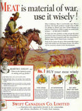 Cowboy Meat War Vintage Retro Advert Ads A4 Photo Print