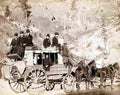 Cowboy Stagecoach Military A4 Photo Print