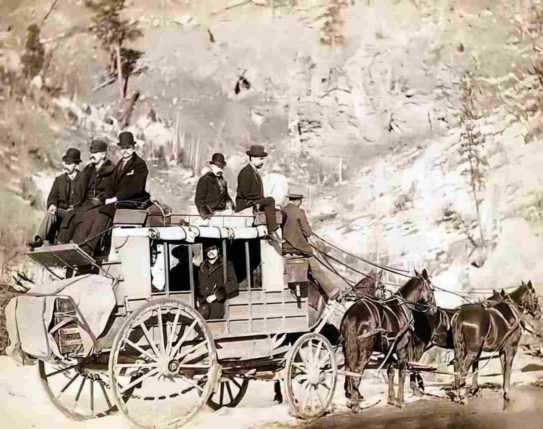 Cowboy Stagecoach Military A4 Photo Print