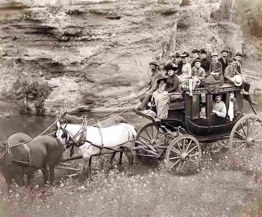 Cowboy Stagecoach Western Military A4 Photo Print