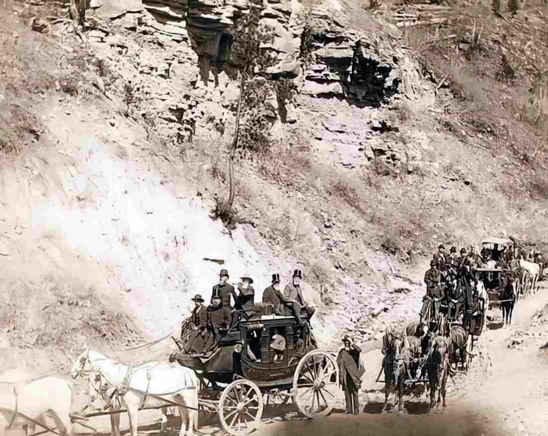 Cowboy Stagecoaches Military A4 Photo Print