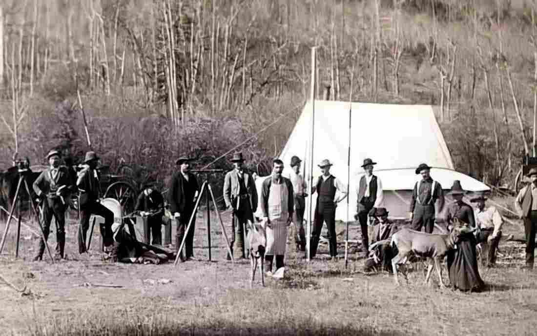 Cowboy Surveyors Camp Military A4 Photo Print