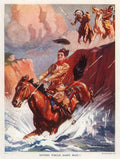 Cowboy Ufo Mail Vintage Retro Advert Ads A4 Photo Print