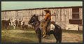 Cowboy throwing lariat Vintage A4 Photo Print