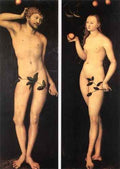 Cranach Lucas The Elder Adam And Eve 1528  A4 Photo Print
