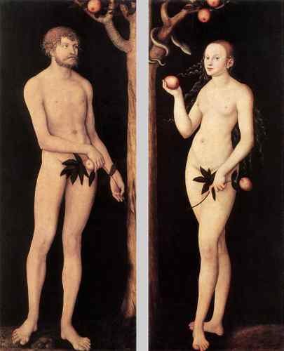 Cranach Lucas The Elder Adam And Eve 1531  A4 Photo Print