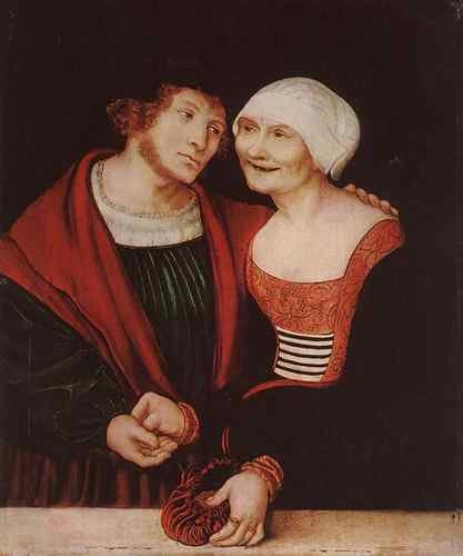 Cranach Lucas The Elder Amorous Old Woman And Young Man  A4 Photo Print
