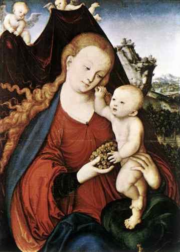 Cranach Lucas The Elder Madonna And Child  A4 Photo Print