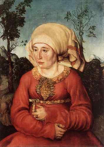 Cranach Lucas The Elder Portrait Of Frau Reuss  A4 Photo Print