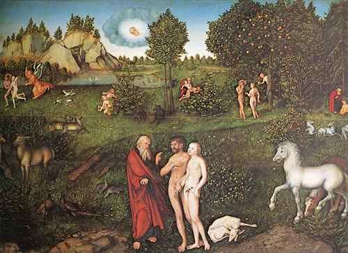 Cranach Lucas The Elder The Paradise  A4 Photo Print