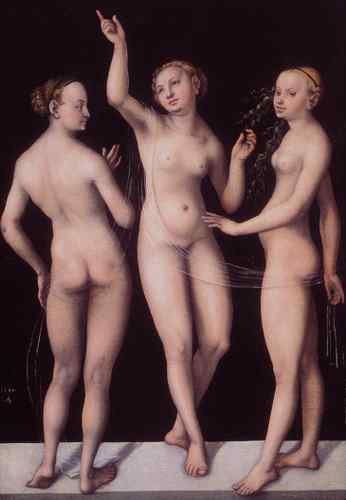 Cranach Lucas The Elder The Three Graces  A4 Photo Print