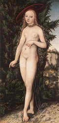 Cranach Lucas The Elder Venus Standing In A Landscape  A4 Photo Print
