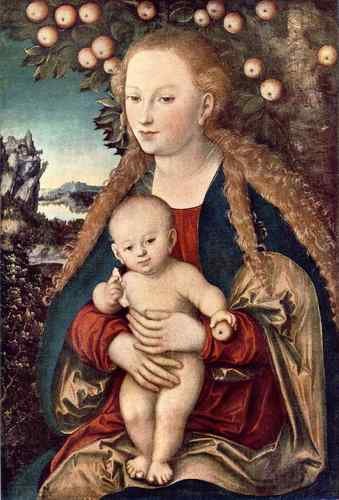 Cranach Lucas The Elder Virgin And Child  A4 Photo Print