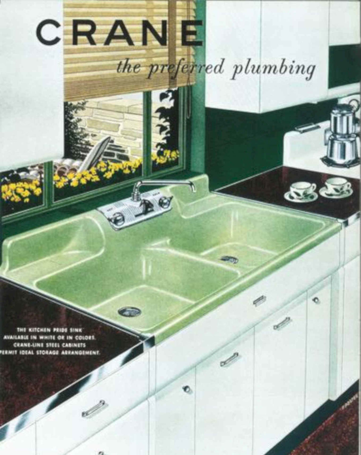 Crane Kitchen Sink Vintage Retro Advert Poster A4 Photo Print