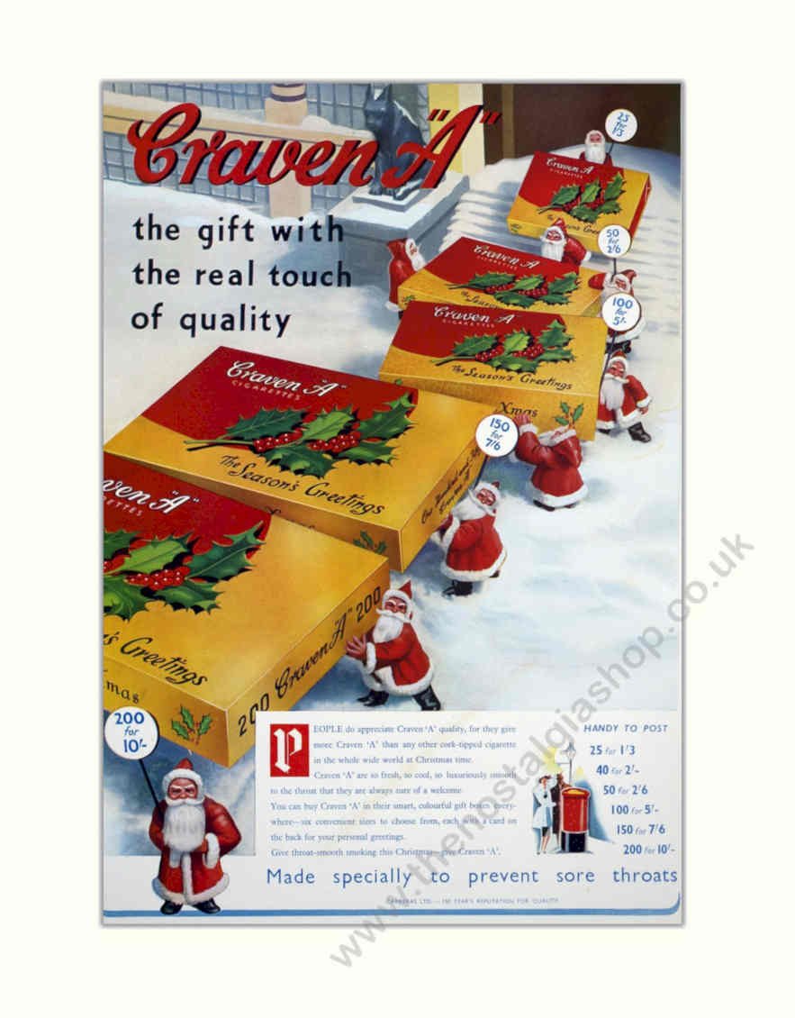 Craven Christmas Vintage Retro Advert Poster A4 Photo Print