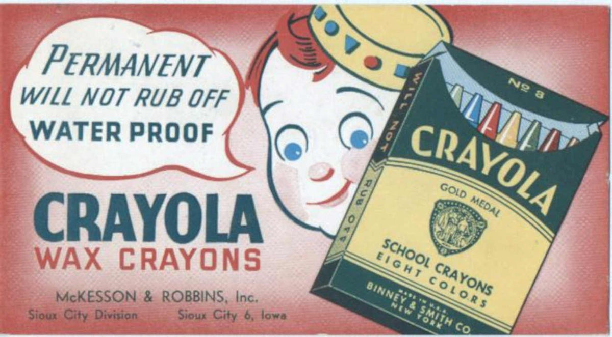 Crayola Wax Crayons 2 Vintage Retro Advert Ads A4 Photo Print