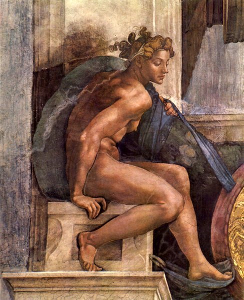Creator God and youths detail Michelangelo A4 Photo Print
