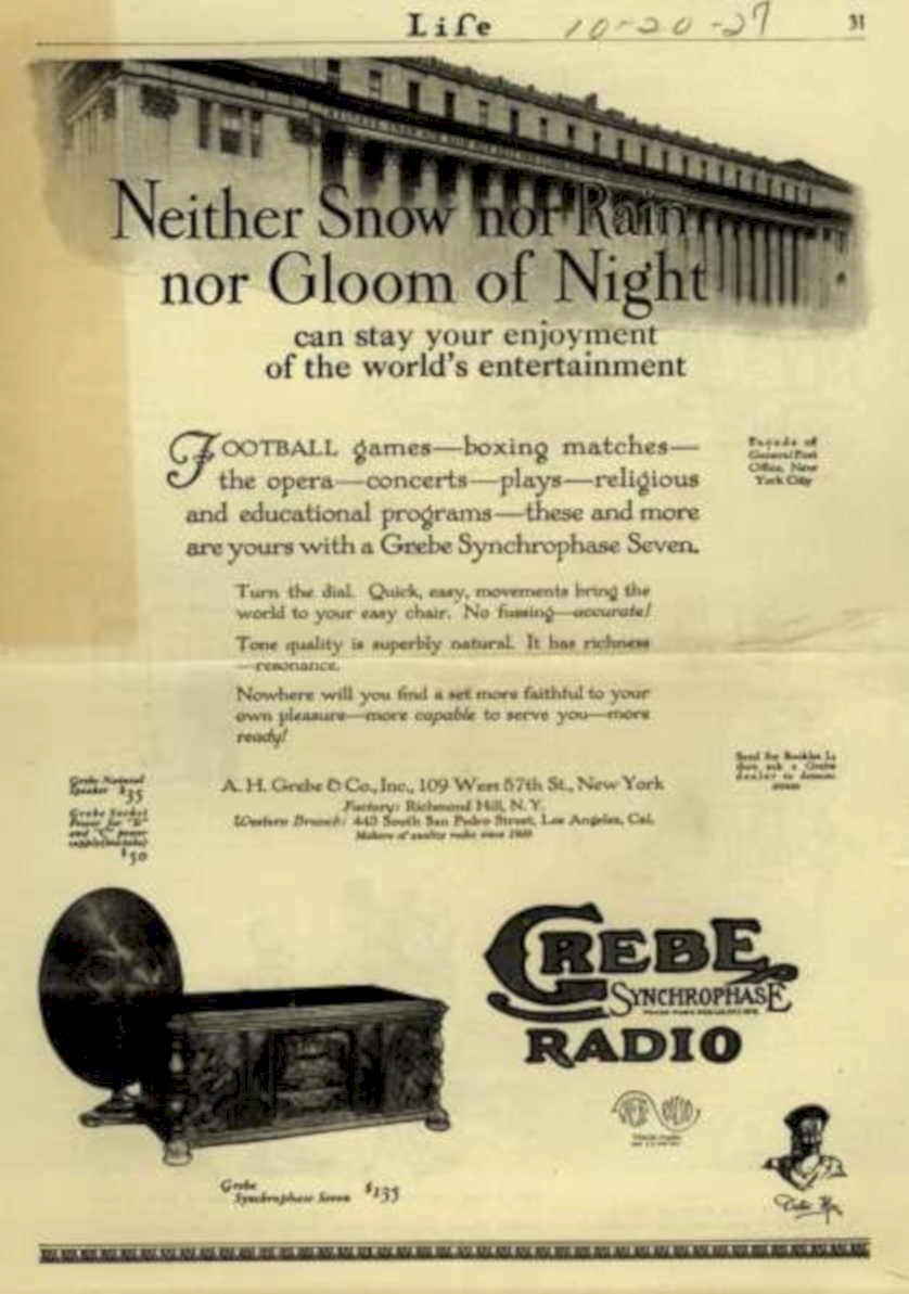 Crebe Synchrophase Radio 2 Vintage Retro Advert Ads A4 Photo Print