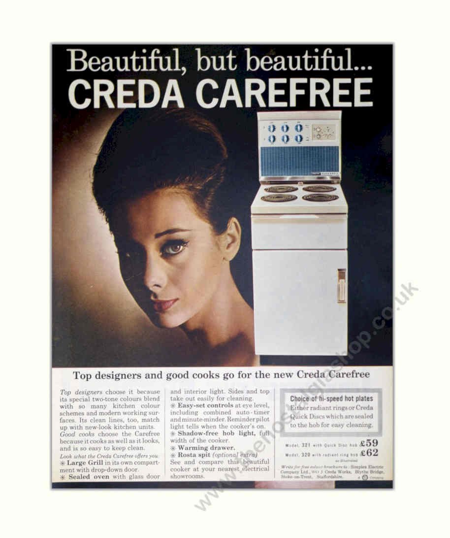 Creda Carefree Oven 2 Vintage Retro Advert Poster A4 Photo Print