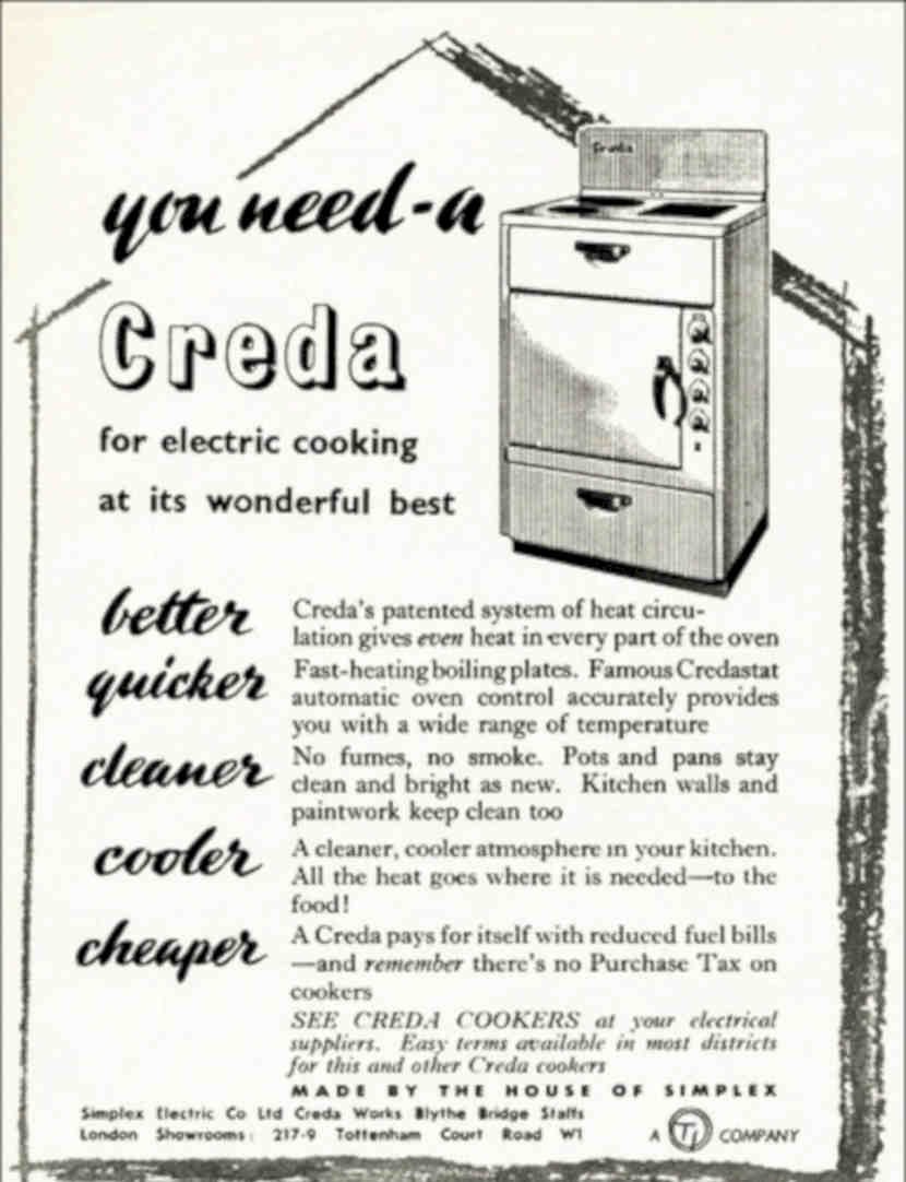 Creda Cooker Kitchen Vintage Retro Advert Poster A4 Photo Print