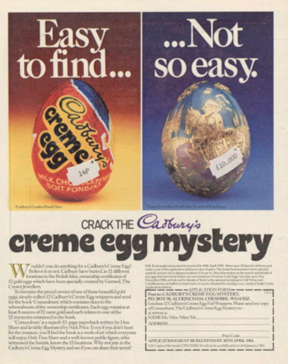 Creme Egg Poster 1980s Vintage Retro Advert