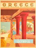 Crete Knossos Columns Vintage Retro Advert Poster A4 Photo Print