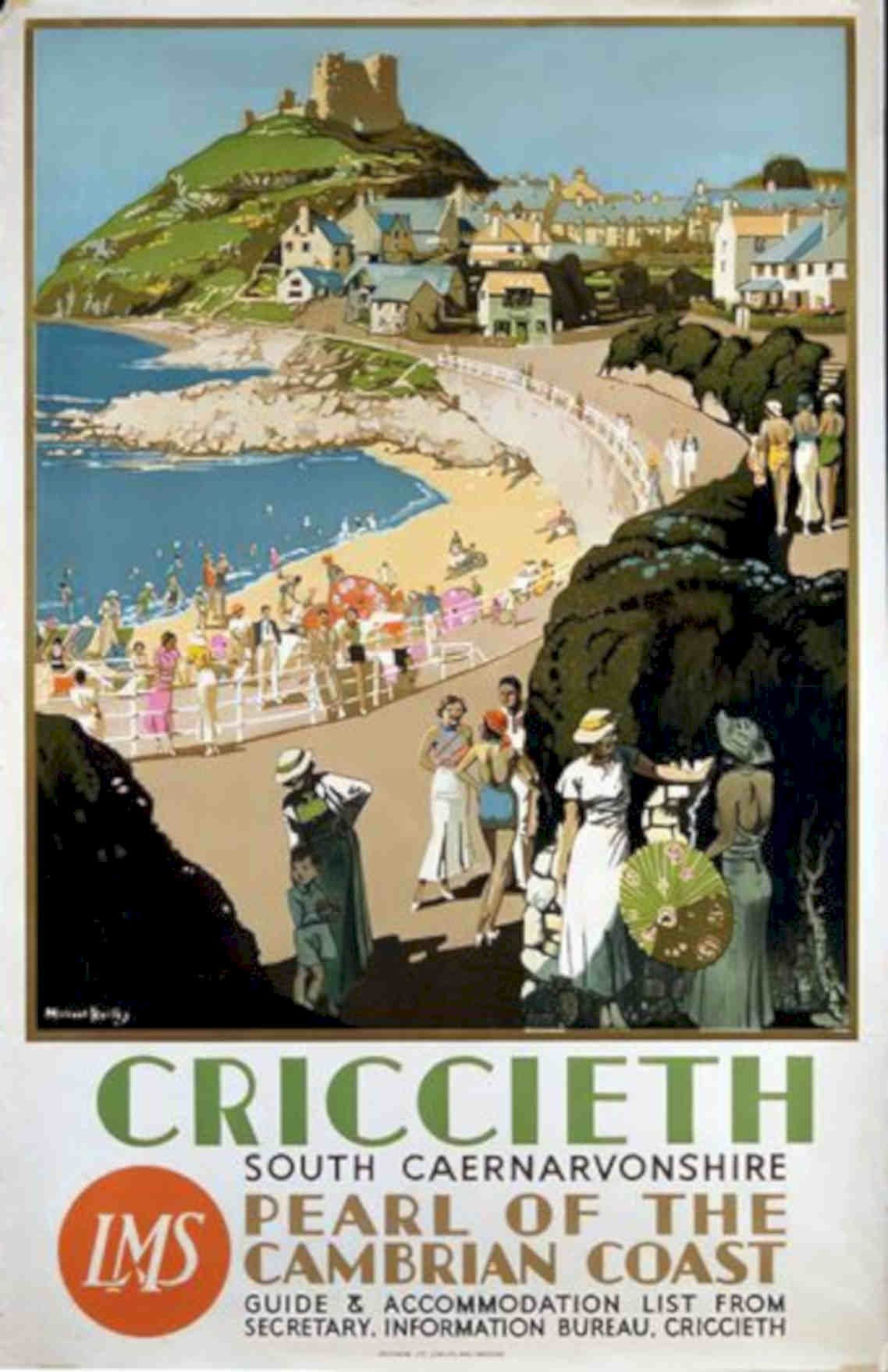 Criccieth Castle Coast Vintage Retro Advert Poster A4 Photo Print