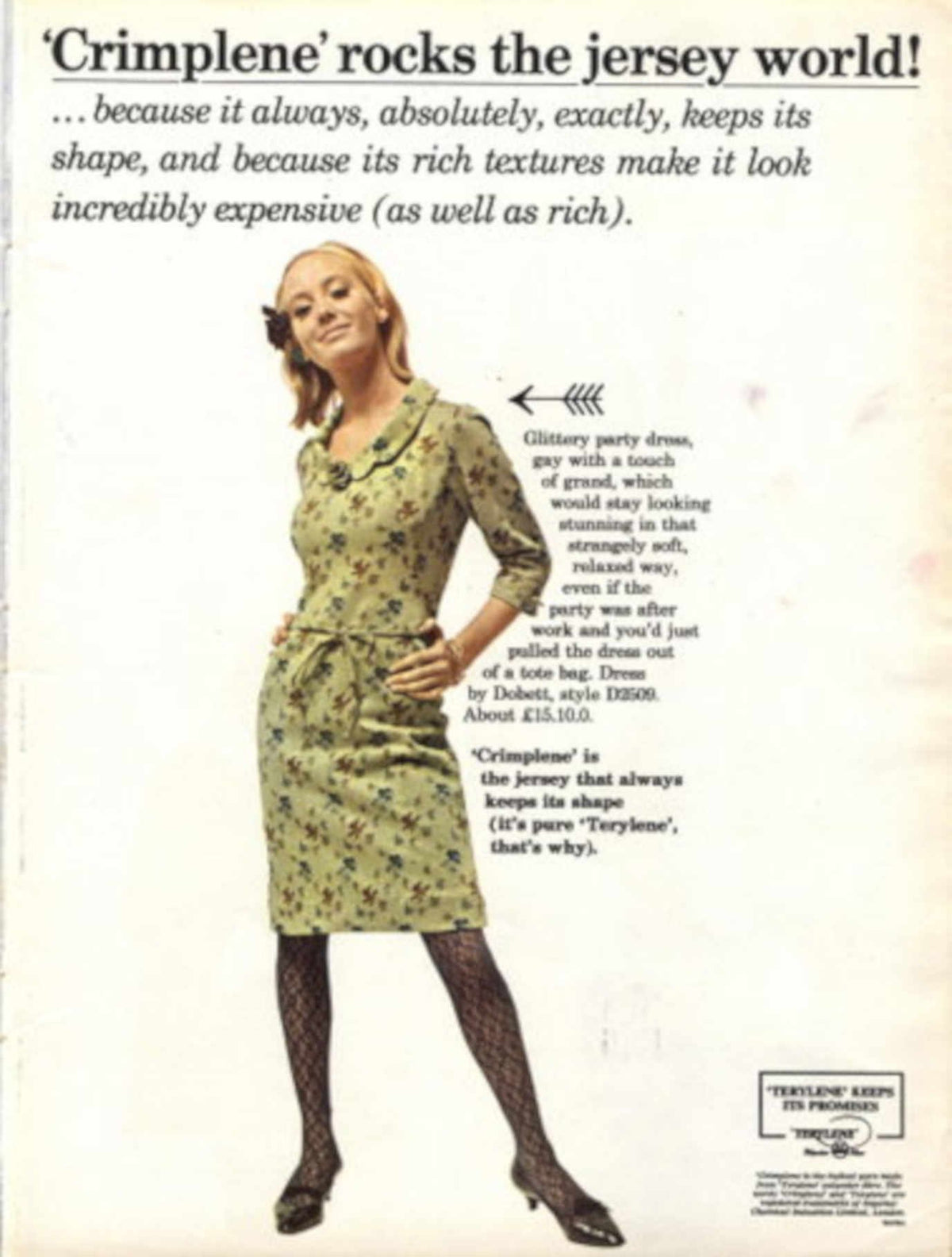 Crimplene Terlene Dress 1960s Vintage Retro Advert